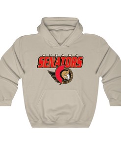 Ottawa Senators Vintage 90's Heavyweight NHL Hoodie Sweatshirt Sport Shirt