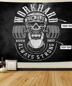Personalised Gym Banner Flag Tapestry Home Gym Motivational, Gifts for Gym Lovers, Gym Flags