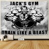 Personalized Bodybuilding Home Gym Decor Muscle Man Banner Flag Tapestry, Workout room decor
