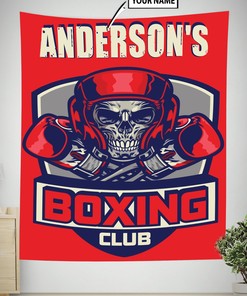 Personalized Boxing Fitness Home Gym Decor Club Banner Flag Tapestry, Motivational gym flags