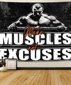 Personalized Fitness Home Gym Decor Motivational Banner Flag Tapestry, Gifts for Fitness Club, Motivational gym flags