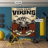 Personalized Gym Banner Tapestry Wall Decor Viking Man Gym, Motivational Fitness Inspiration Flag