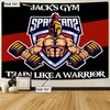 Personalized Gym Flag Banner Tapestry Spartan Home Gym Decor Motivational Quotes, Gym Flags