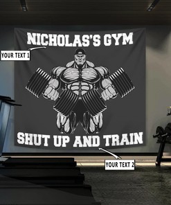 Personalized Home Gym Banner Flag Tapestry Bodybuilding Gift, Motivational gym flags
