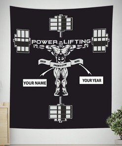 Personalized Home Gym Banner Flag Tapestry Decor, Gym Flags