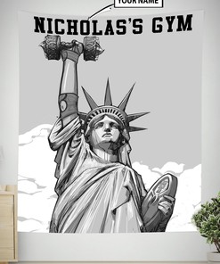Personalized Home Gym Decor Banner Flag Tapestry, Workout room decor