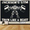 Personalized Home Gym Decor Flag Tapestry Train Like A Beast Wall Art Weightlifting Gift, Gym Flags