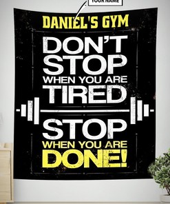Personalized Home Gym Decor Motivational Quotes Banner Flag Tapestry, Gifts for Fitness Club, Motivational gym flags
