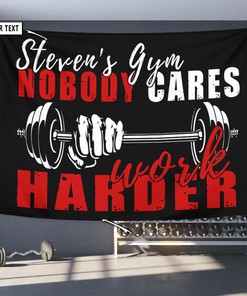 Personalized Home Gym Decor Motivational Quotes Banner Gym Flags Tapestry, Motivational gym flags