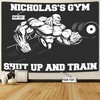 Personalized Home Gym Decor Muscle Man Banner Flag Tapestry, Gym Flags