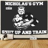 Personalized Home Gym Decor Muscle Man Banner Gym Flags Tapestry, Gym Flags