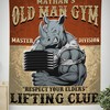 Personalized Old Man Home Gym Decor Wall Banner Flag Tapestry, Motivational gym flags