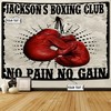 Personalized Red Boxing Gloves Banner Flag Tapestry, Gym Flags
