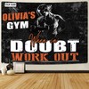 Personalized Women Fitness Banner Flag Tapestry Home Gym Decor Motivational Quote, Gym Flags