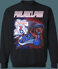 Philadelphia 76ers PLAYOFF SNAKE Vintage NBA Sweatshirt Hoodie Shirt For NBA Fans
