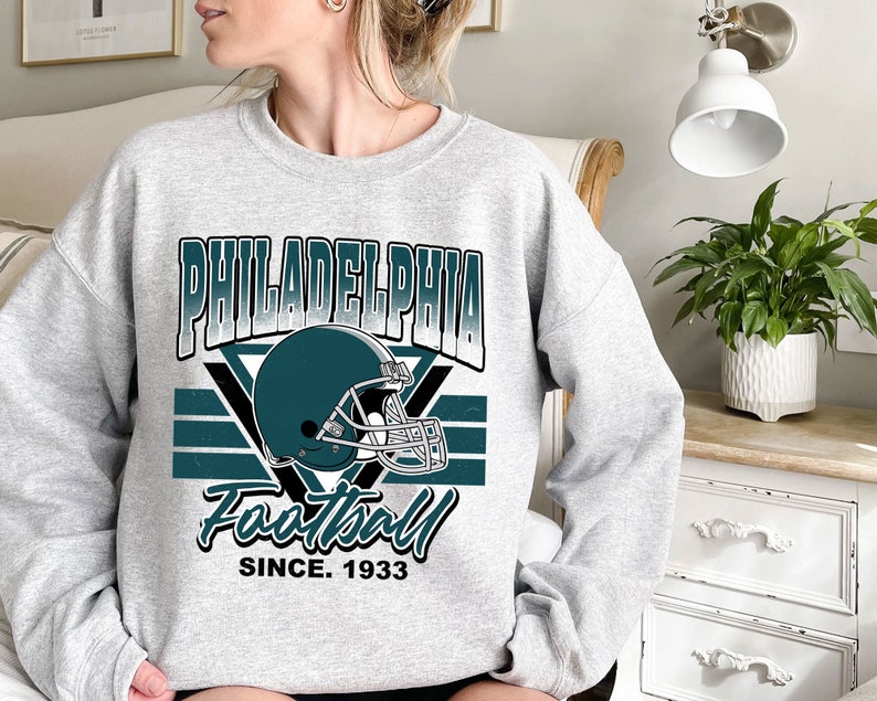Philadelphia Football Team Sweatshirt, Vintage Philadelphia Football Shirt for NFL Fans - Image 2