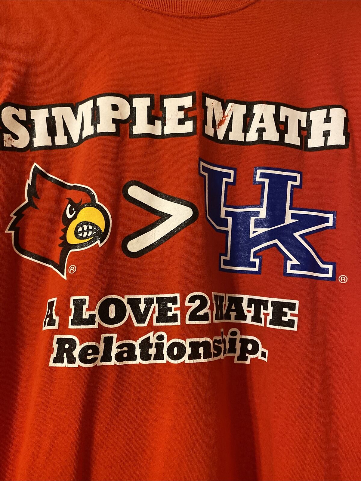 Red Louisville Cardinals T Shirt U Of L Greater Than Uk Wildcats Reprinted, Uofl Sweatshir - Image 2