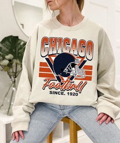 Retro Chicago Football Crewneck Sweatshirt Hoodie Shirt for NFL Fans
