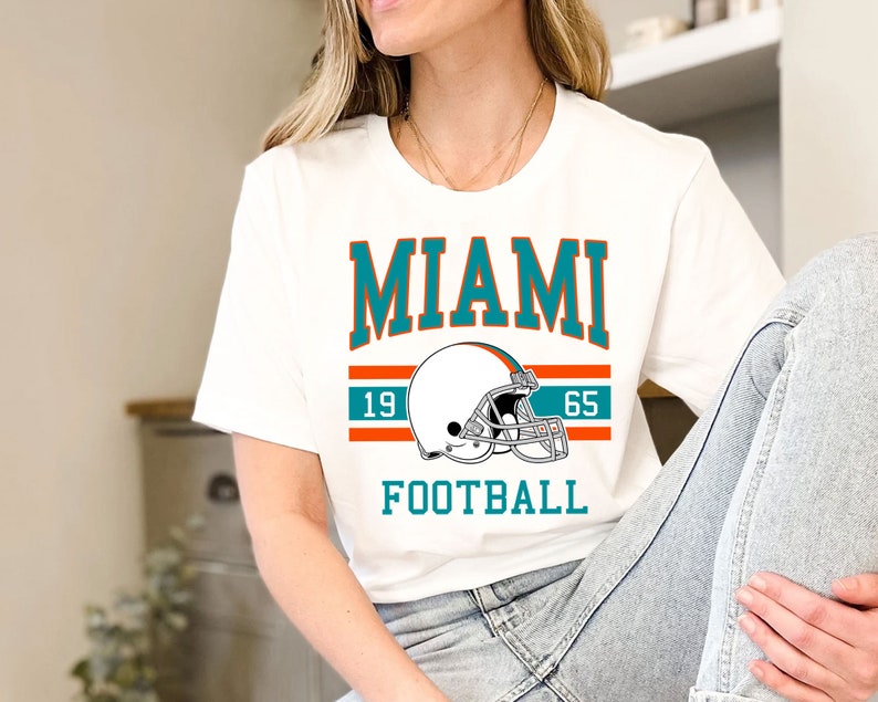 Retro Miami Football Crewneck Sweatshirt Hoodie Shirt for NFL Fans - Image 3