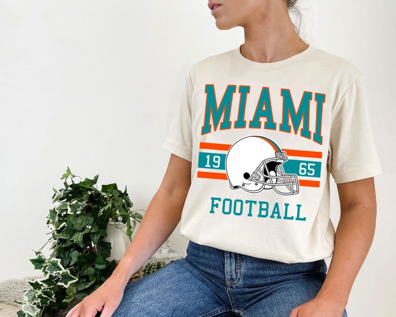 Retro Miami Football Crewneck Sweatshirt Hoodie Shirt for NFL Fans - Image 4