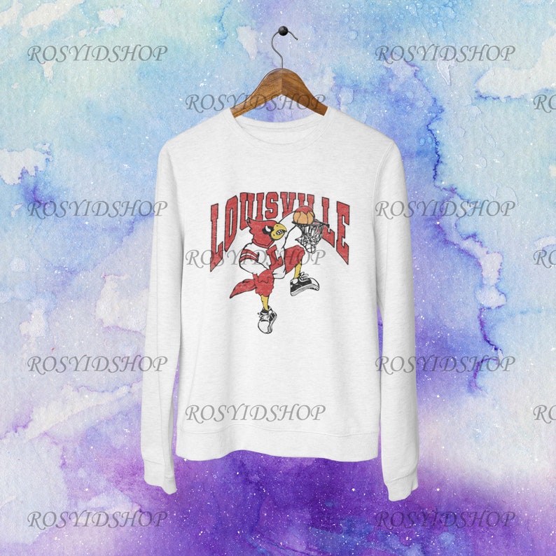 Retro Vintage Louisville Basketball Unisex Blend Crewneck Sweatshirt Shirt Hoodie Full Size