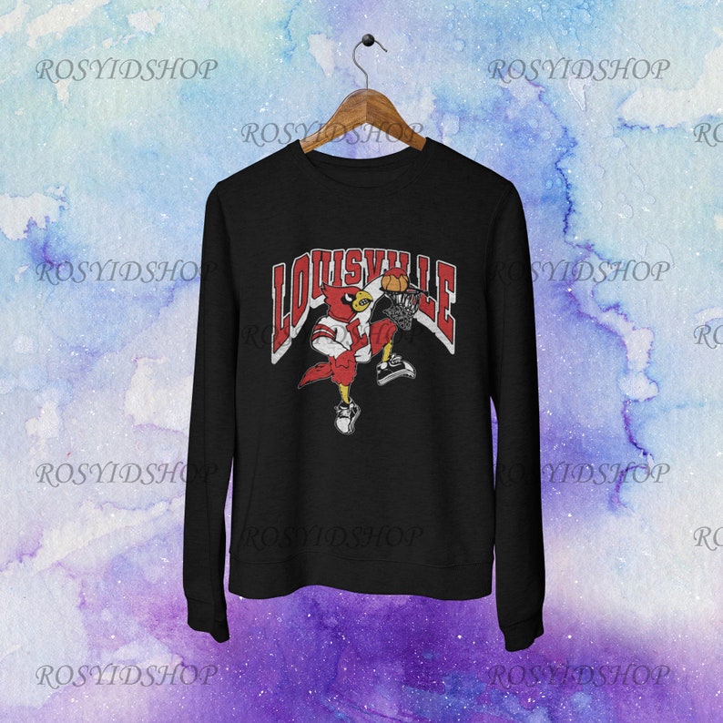 Retro Vintage Louisville Basketball Unisex Blend Crewneck Sweatshirt Shirt Hoodie Full Size - Image 2