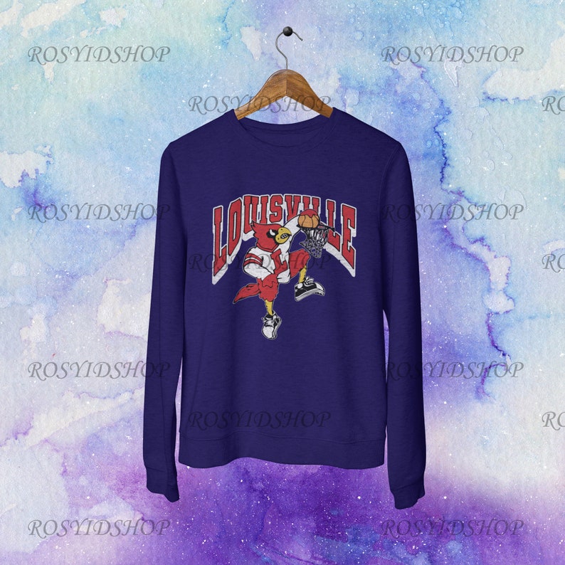 Retro Vintage Louisville Basketball Unisex Blend Crewneck Sweatshirt Shirt Hoodie Full Size - Image 3