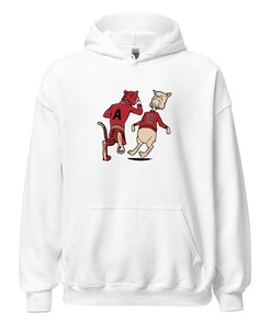 Right in the Kisser Hoodie Sweatshirt Sport Shirt - 1950's Auburn vs. Georgia Rivalry Art