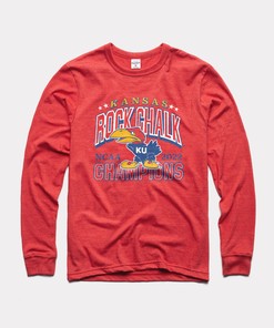 Rock Chalk Champions Long Sleeve Gifts For Fans, Kansas Basketball Shirts