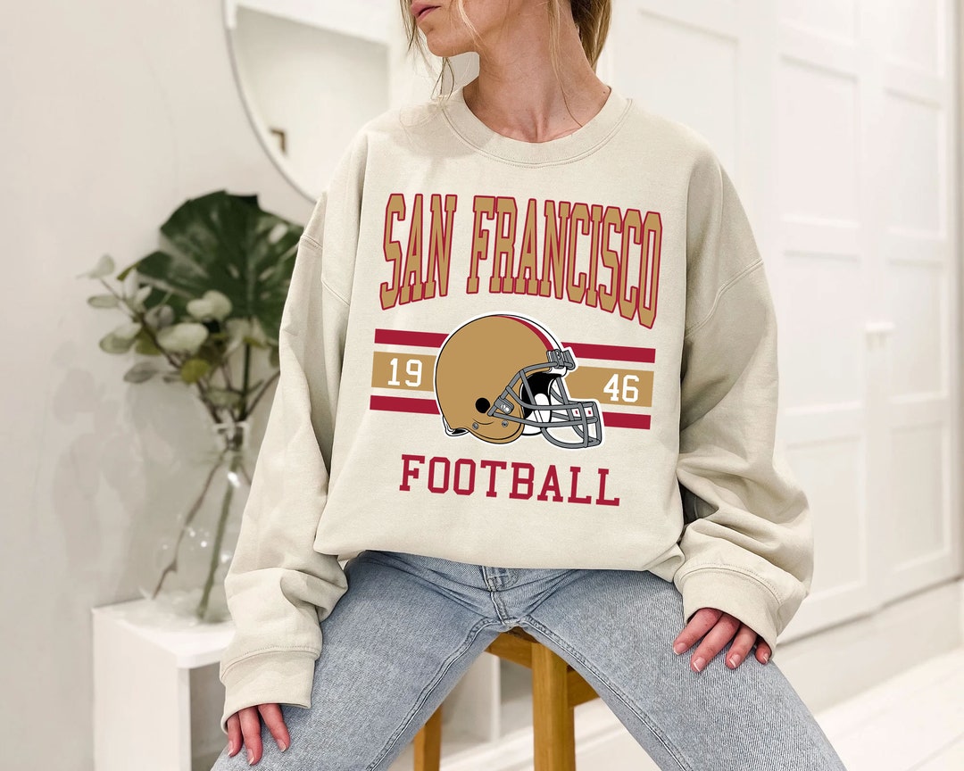 San Francisco Football Sweatshirt, Vintage Retro San Francisco Football Shirt for NFL Fans