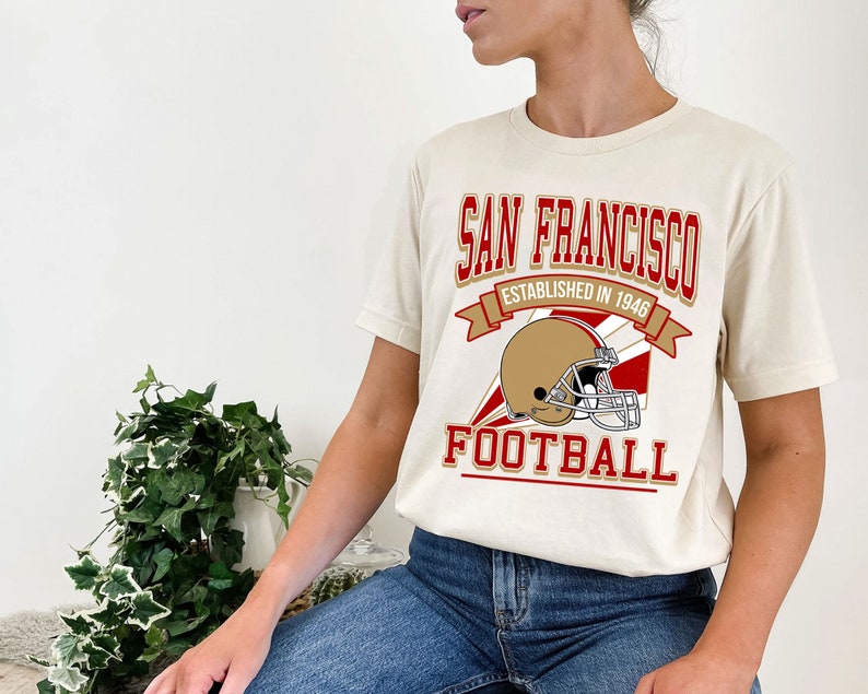 San Francisco Football Team Sweatshirt, Retro San Francisco Football Shirt for NFL Fans - Image 4