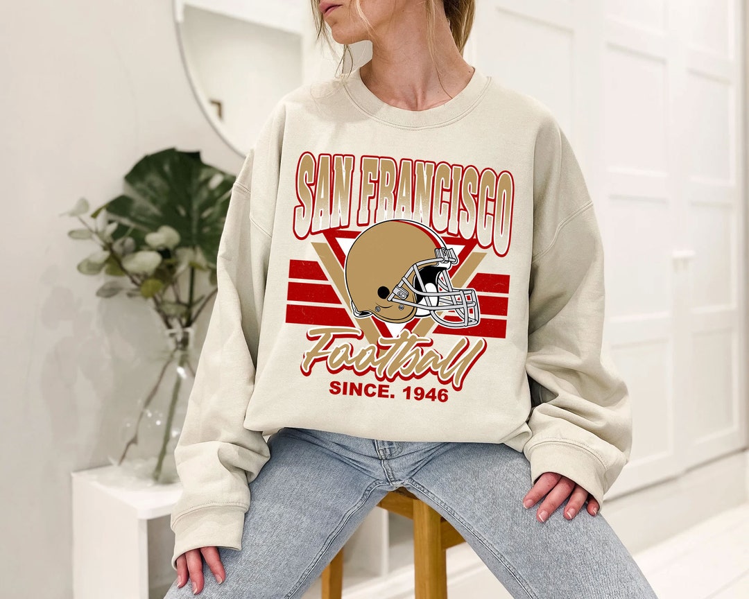 San Francisco Football Team Sweatshirt, Vintage San Francisco Football Shirt for NFL Fans