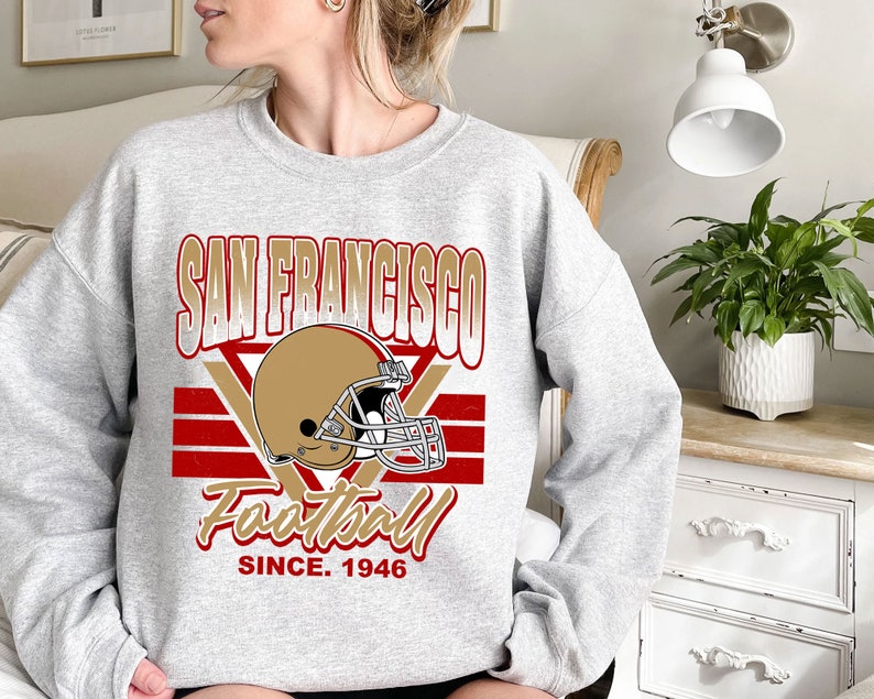 San Francisco Football Team Sweatshirt, Vintage San Francisco Football Shirt for NFL Fans - Image 2