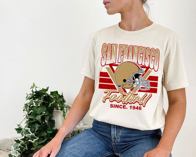 San Francisco Football Team Sweatshirt, Vintage San Francisco Football Shirt for NFL Fans - Image 4