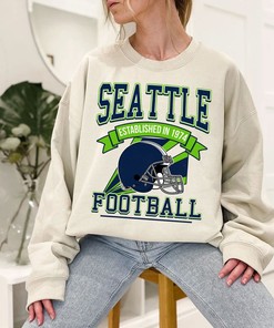 Seattle Football Team Sweatshirt, Retro Seattle Football Shirt for NFL Fans