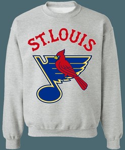 St.Louis Blues Cardinals MASH-UP MLB NHL Sweatshirt Hoodie TShirt For Hockey Lovers