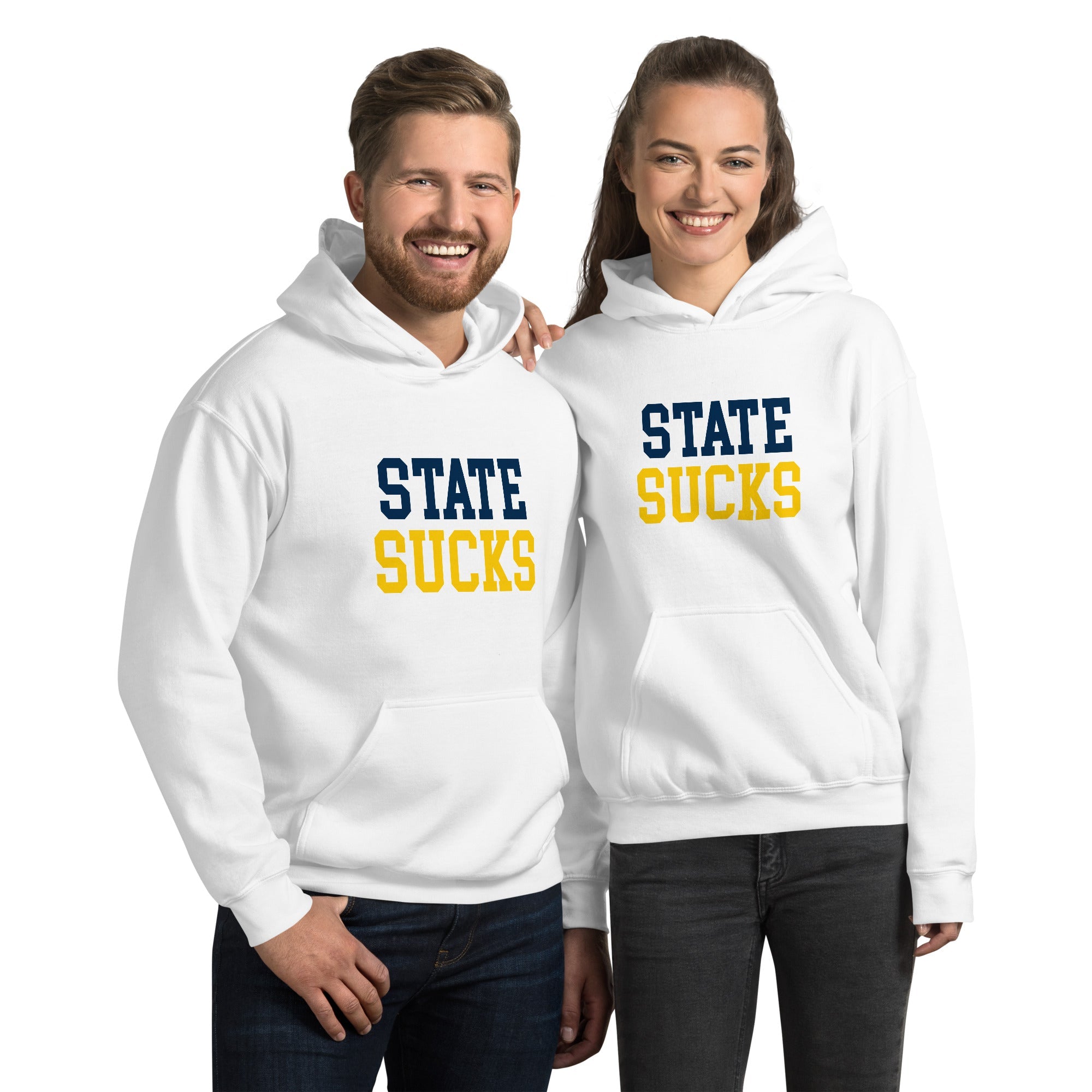 State Sucks Michigan Rivalry Hoodie Sweatshirt Sport Shirt - Image 2