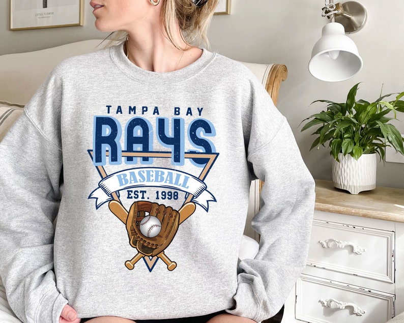 Tampa Bay Baseball Crewneck Sweatshirt, Vintage Tampa Bay Baseball Shirt, Tampa Bay Fan Shirt - Image 2