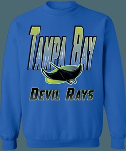 Tampa Bay Devil Rays STINGRAY Vintage MLB Crewneck Sweatshirt Hoodie Shirt for Baseball Fans
