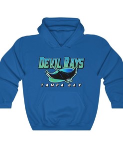 Tampa Bay Devil Rays Vintage 90's MLB Hoodie Sweatshirt Sport Shirt