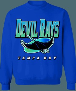 Tampa Bay Devil Rays Vintage MLB Crewneck Sweatshirt Hoodie Shirt for Baseball Fans