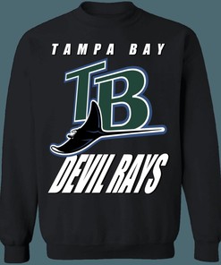 Tampa Bay Devil Rays Vintage MLB Crewneck Sweatshirt Hoodie Shirt for MLB Fans
