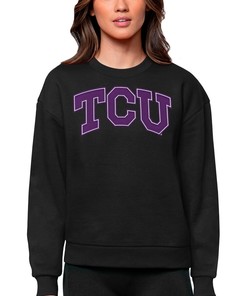 Tcu Horned Frogs Antigua Women'S Victory Crewneck Pullover Sweatshirt, University Football Fan Shirt, Tcu Student Gifts