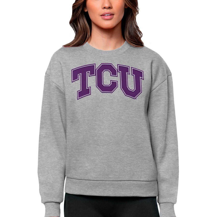 Tcu Horned Frogs Antigua Women'S Victory Crewneck Pullover Sweatshirt, University Football Fan Shirt, Tcu Student Gifts - Image 2