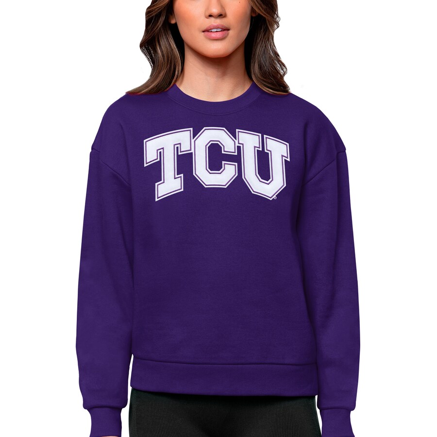 Tcu Horned Frogs Antigua Women'S Victory Crewneck Pullover Sweatshirt, University Football Fan Shirt, Tcu Student Gifts - Image 3
