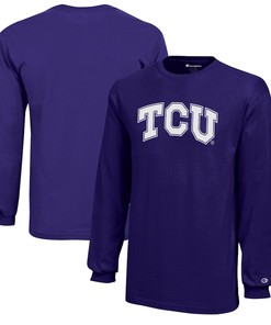 Tcu Horned Frogs Champion Youth Jersey Long Sleeve T-Shirt, University Football Fan Shirt, Tcu Student Gifts