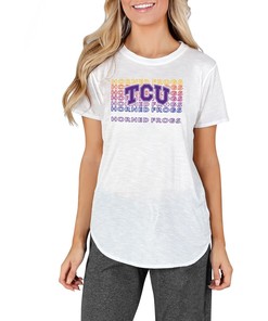 Tcu Horned Frogs Concepts Sport Women'S Gable Knit T-Shirt, University Football Fan Shirt, Tcu Student Gifts