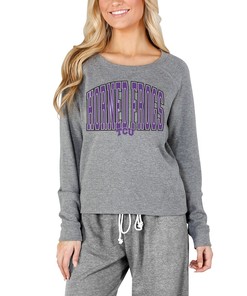 Tcu Horned Frogs Concepts Sport Women'S Mainstream Terry Long Sleeve T-Shirt, University Football Fan Shirt