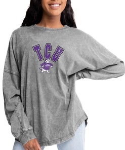 Tcu Horned Frogs Gameday Couture Women'S Faded Wash Pullover Sweatshirt, University Football Shirt, Tcu Student Gifts