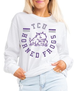 Tcu Horned Frogs Gameday Couture Women'S Vintage Days Boyfriend Fit Long Sleeve T-Shirt, Tcu Student Gifts